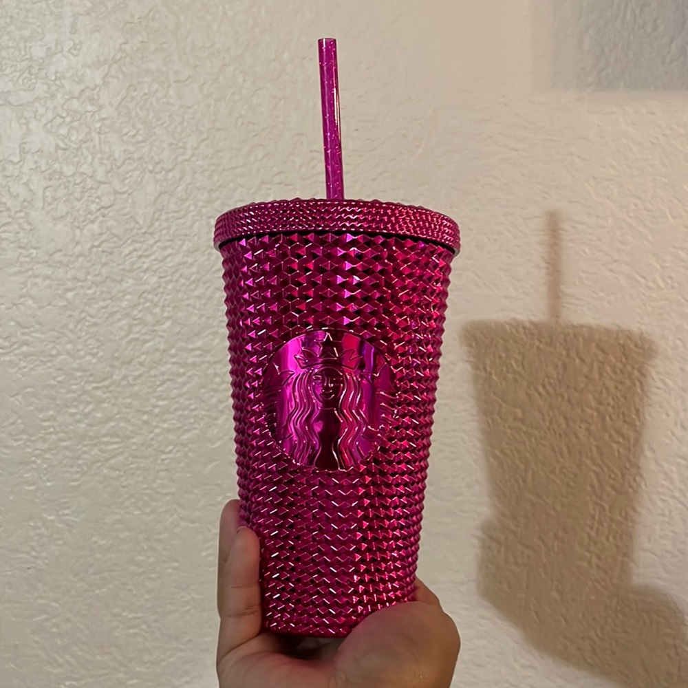Starbucks pink studded holiday cup grande